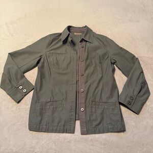 i.e. Relaxed Olive Green Button-Up Utility Jacket